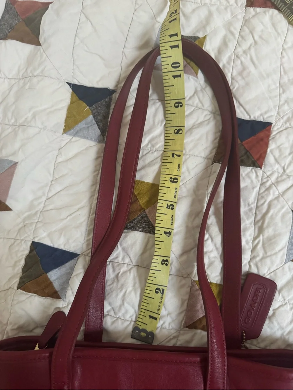Coach Vintage Red Leather Tote Bag 9077